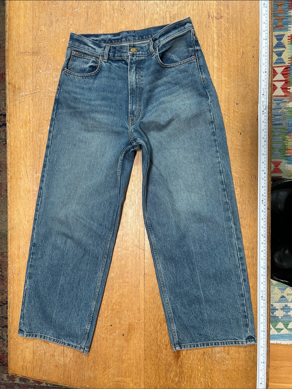 B SIDES Women's Wide-Leg Blue Denim Jeans